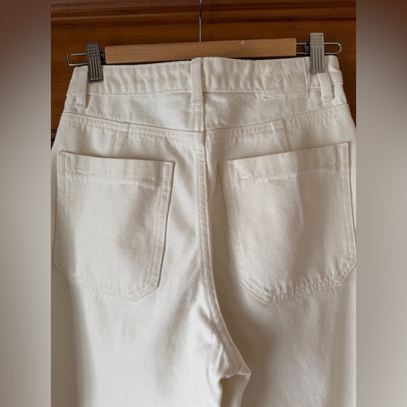 Zara Cream Wide Leg Denim - Picture 3 of 4